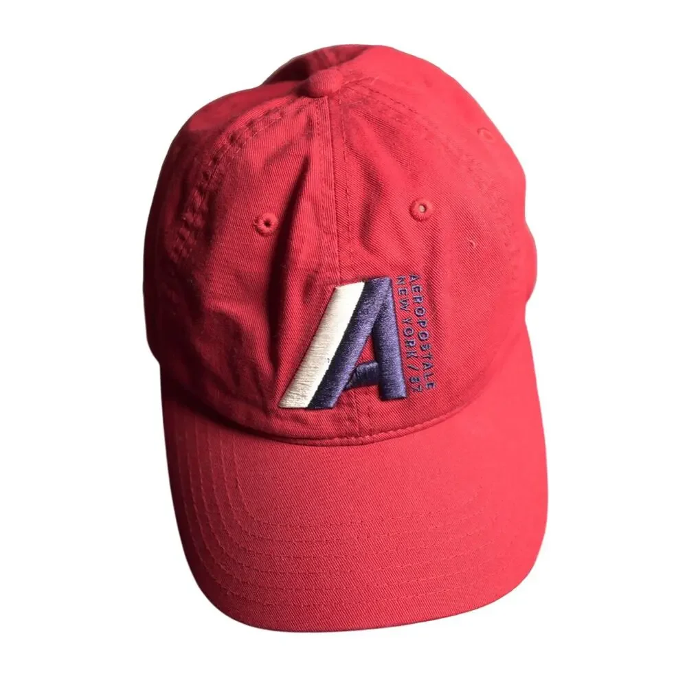 Aeropostale Womens Ball Cap Adjustable Red Cotton One Size A Logo New York 87